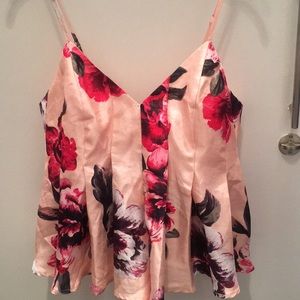 Keepsake floral pleated strappy tank